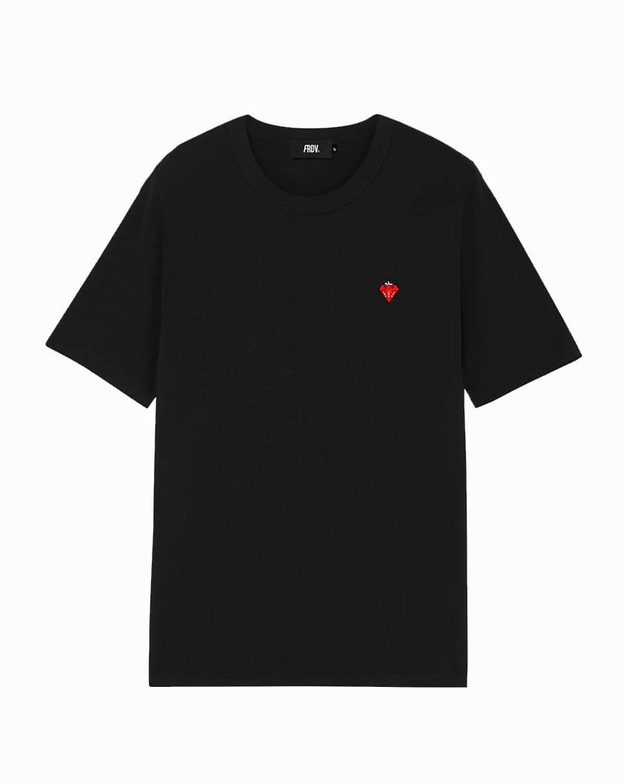 tshirt diamant fraise frdv designer noir